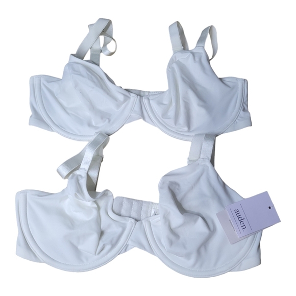 Two Auden White Demi Coverage Unlined Bras Size 32C NWT - Picture 6 of 6